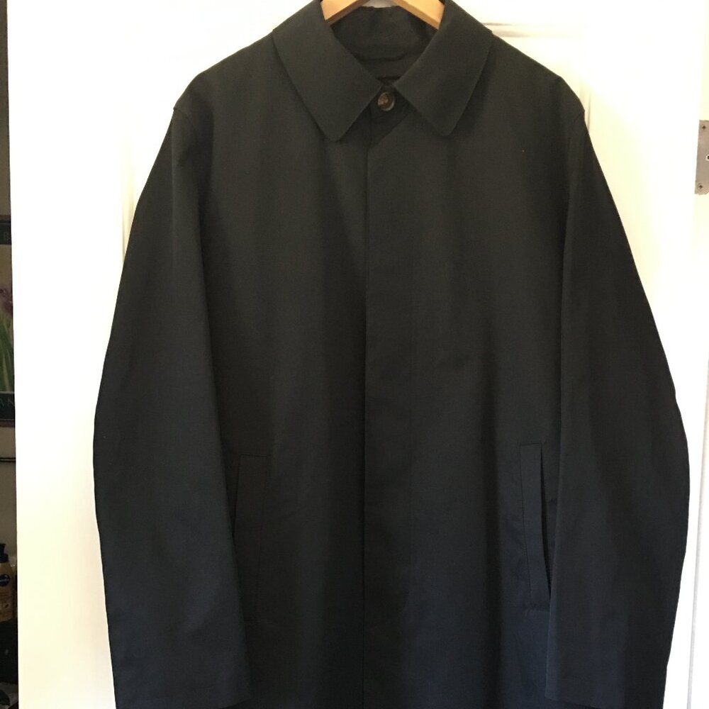 Brooks Brothers "346" Men's Top Coat Size L Black Like New All Weather